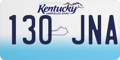 KY license plate 130JNA