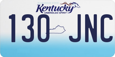 KY license plate 130JNC