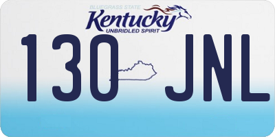 KY license plate 130JNL