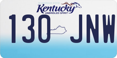 KY license plate 130JNW