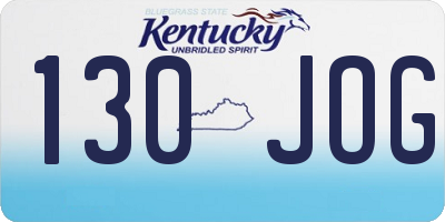 KY license plate 130JOG