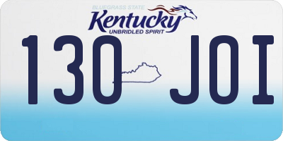 KY license plate 130JOI