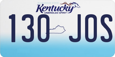 KY license plate 130JOS