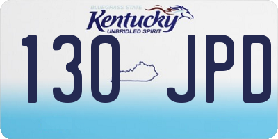 KY license plate 130JPD