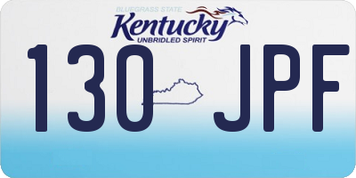 KY license plate 130JPF