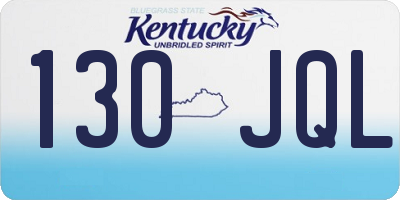 KY license plate 130JQL