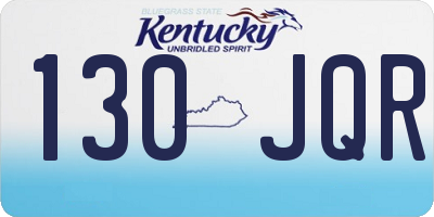 KY license plate 130JQR