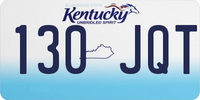 KY license plate 130JQT