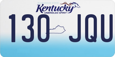 KY license plate 130JQU