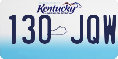 KY license plate 130JQW