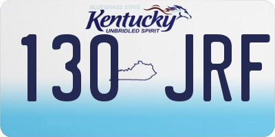 KY license plate 130JRF