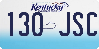 KY license plate 130JSC