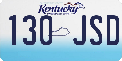 KY license plate 130JSD