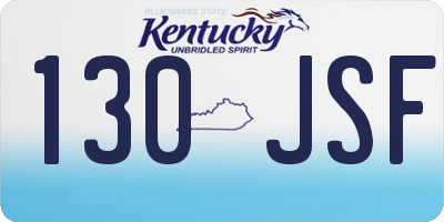 KY license plate 130JSF