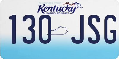 KY license plate 130JSG
