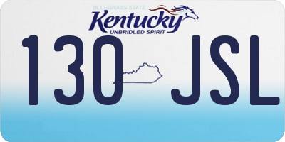 KY license plate 130JSL