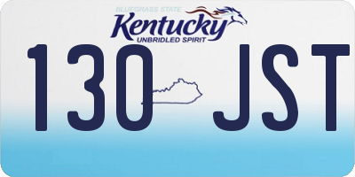 KY license plate 130JST
