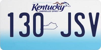 KY license plate 130JSV