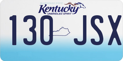 KY license plate 130JSX