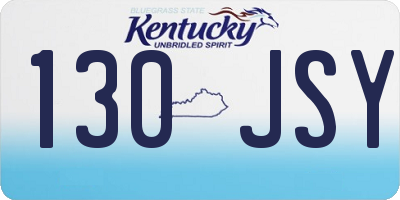 KY license plate 130JSY