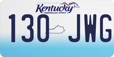 KY license plate 130JWG