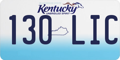 KY license plate 130LIC