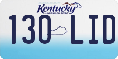 KY license plate 130LID