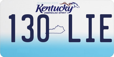 KY license plate 130LIE