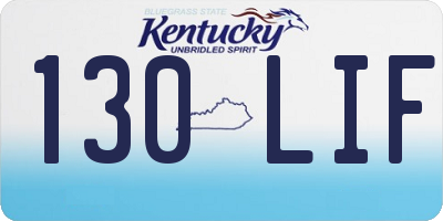 KY license plate 130LIF