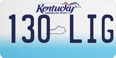 KY license plate 130LIG