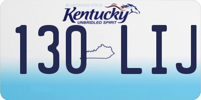 KY license plate 130LIJ