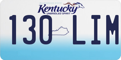 KY license plate 130LIM