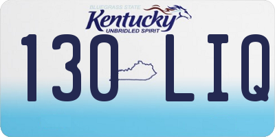 KY license plate 130LIQ
