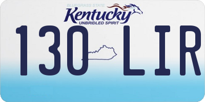 KY license plate 130LIR