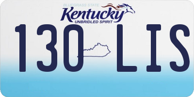 KY license plate 130LIS