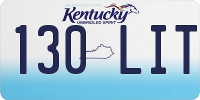 KY license plate 130LIT