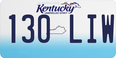 KY license plate 130LIW