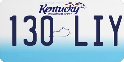 KY license plate 130LIY