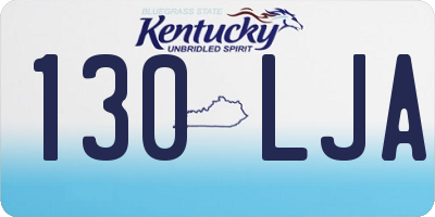 KY license plate 130LJA