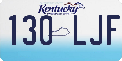 KY license plate 130LJF