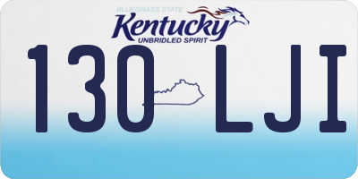 KY license plate 130LJI