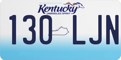 KY license plate 130LJN