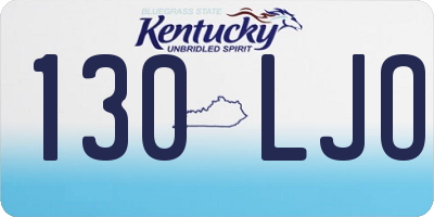 KY license plate 130LJO