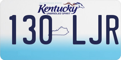 KY license plate 130LJR