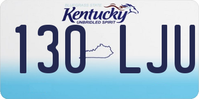KY license plate 130LJU