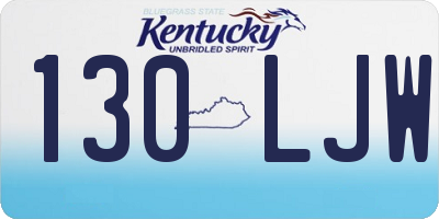 KY license plate 130LJW