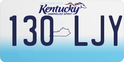 KY license plate 130LJY