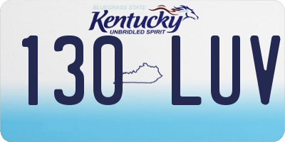 KY license plate 130LUV
