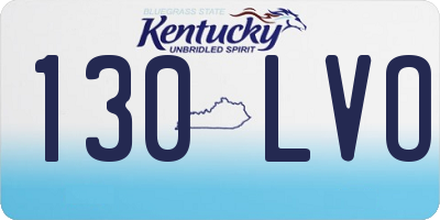 KY license plate 130LVO