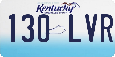 KY license plate 130LVR